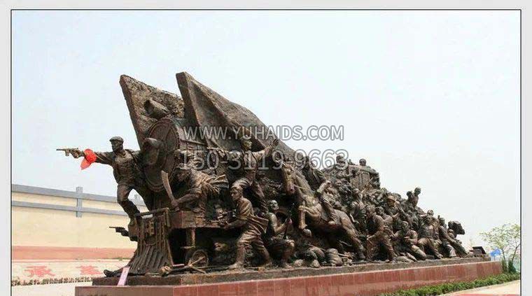 革命战士打仗广场纪念铜雕雕塑