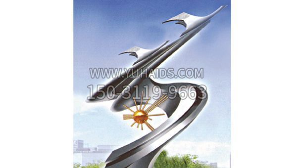 公园不锈钢理想的翅膀景观雕塑