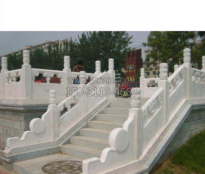 公园石栏板大理石雕塑