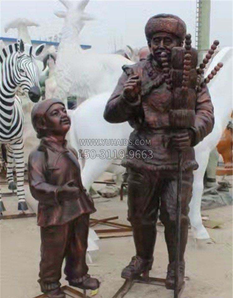 公园买糖葫芦的小孩小品铜雕 (2)雕塑