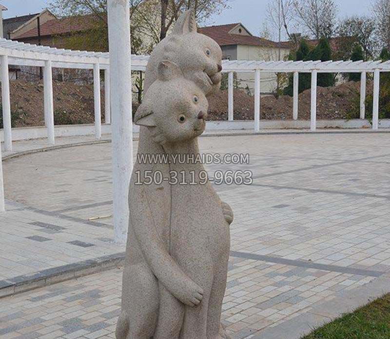 公园动物小猫石雕雕塑