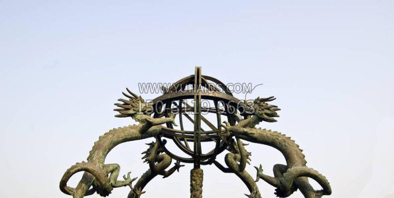 古代天文仪器浑天仪铜雕 雕塑