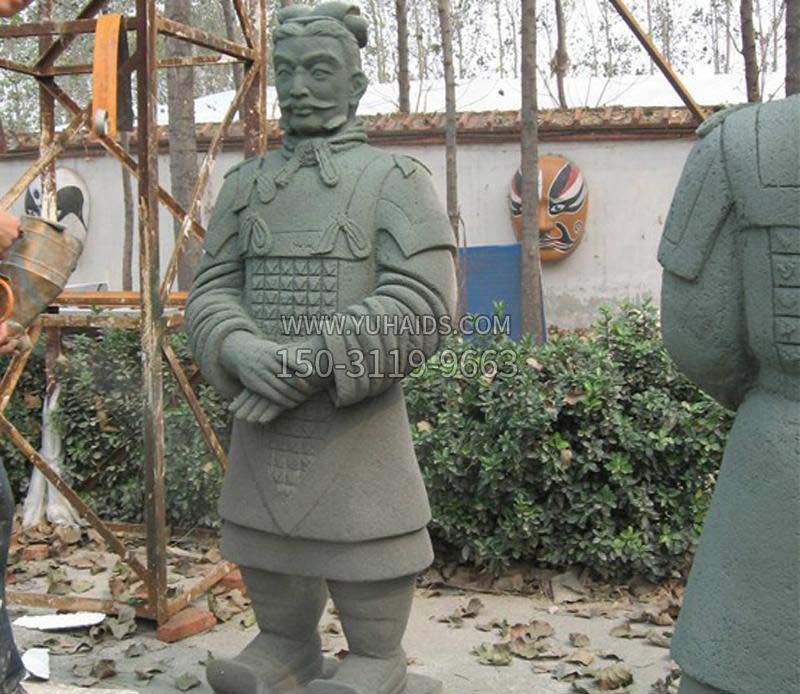 广场兵马俑石雕雕塑