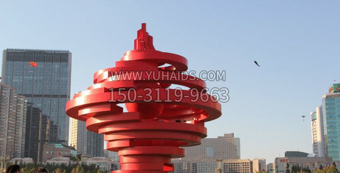 广场不锈钢抽象火炬雕塑