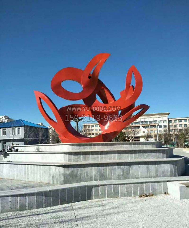 广场不锈钢喷漆景观雕塑