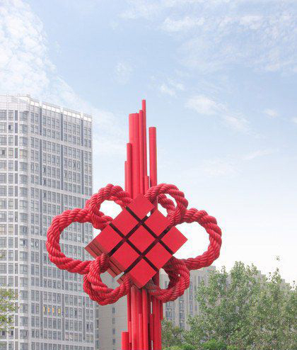 不锈钢中国结城市景观雕塑 (2)