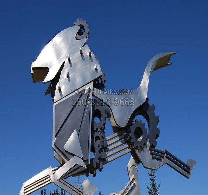 不锈钢机械虎雕塑