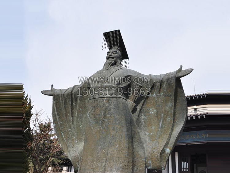 古代名人秦始皇铜雕 雕塑