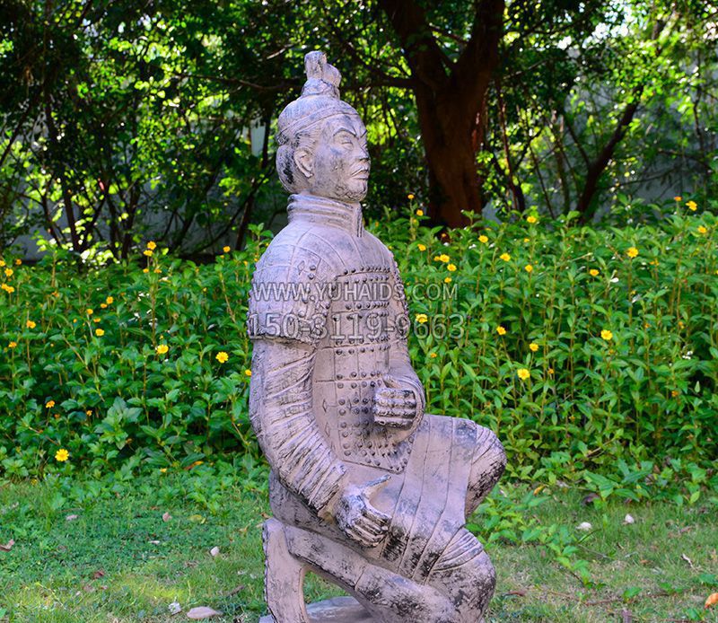 仿古兵马俑公园景观石雕雕塑