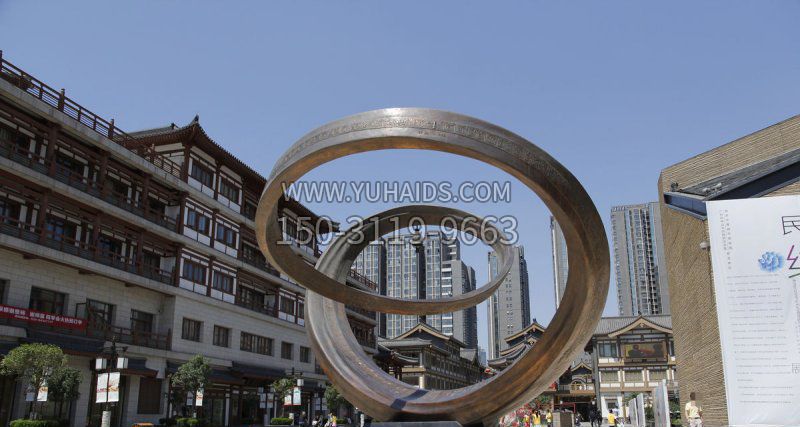 不锈钢抽象步行街景观雕塑