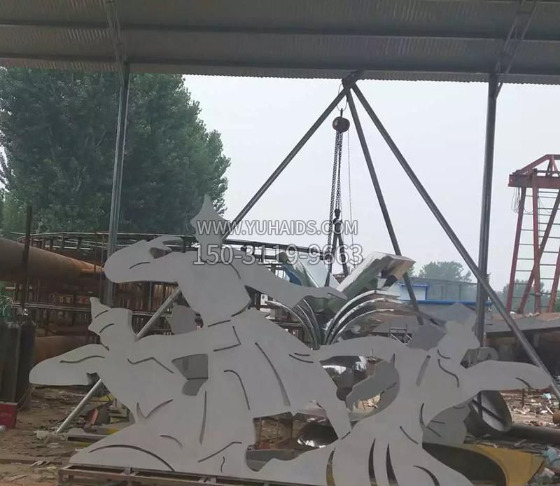 不锈钢蒙古族舞蹈雕塑