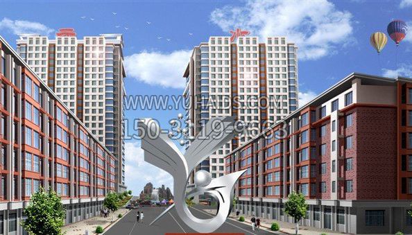 不锈钢水云天小区景观雕塑