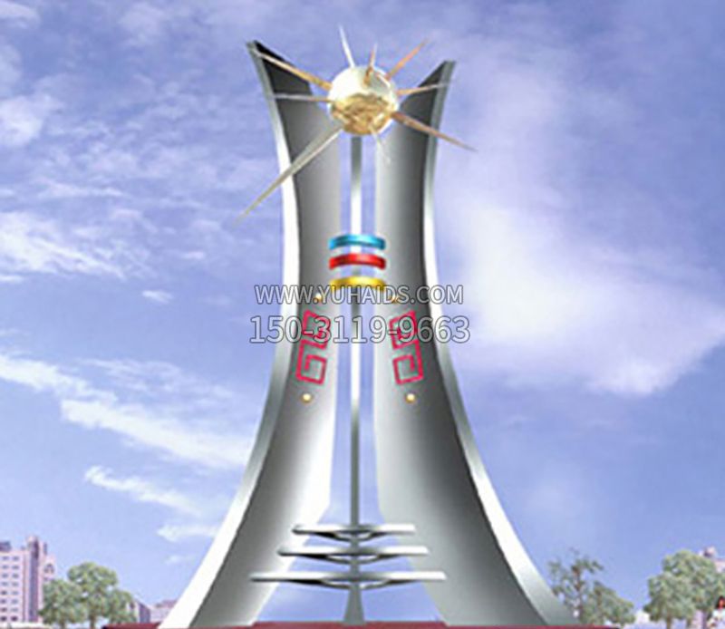 不锈钢太阳之星广场景观雕塑