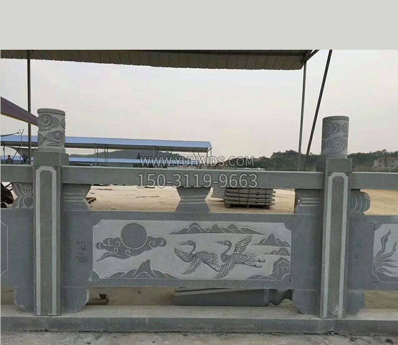 仿古护城河石栏板石雕 (2)雕塑