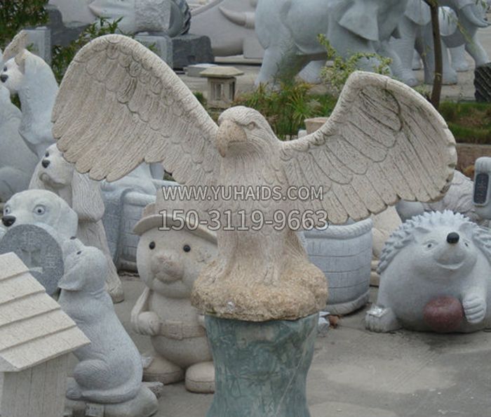 公园动物老鹰石雕雕塑
