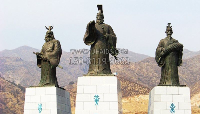 城市景区中华三祖铜雕雕塑