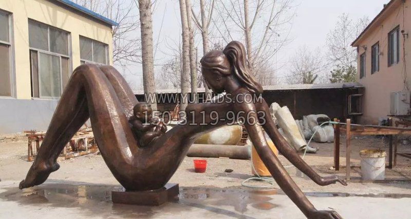 抽象母爱公园景观铜雕 (4)雕塑