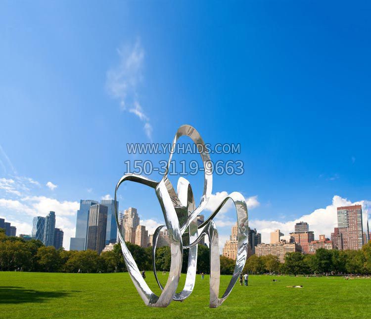公园不锈钢创意条形景观雕塑