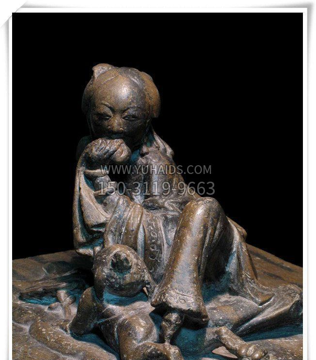 公园古代母子小品铜雕雕塑