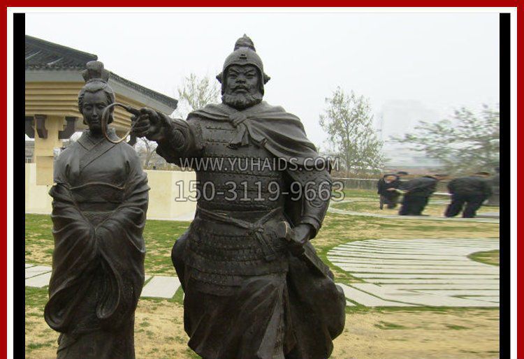 公园古代将军铜雕雕塑