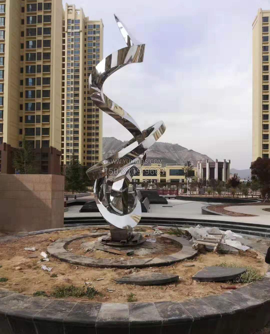 不锈钢飘带雕塑广场景观雕塑户外摆件公园景观雕塑