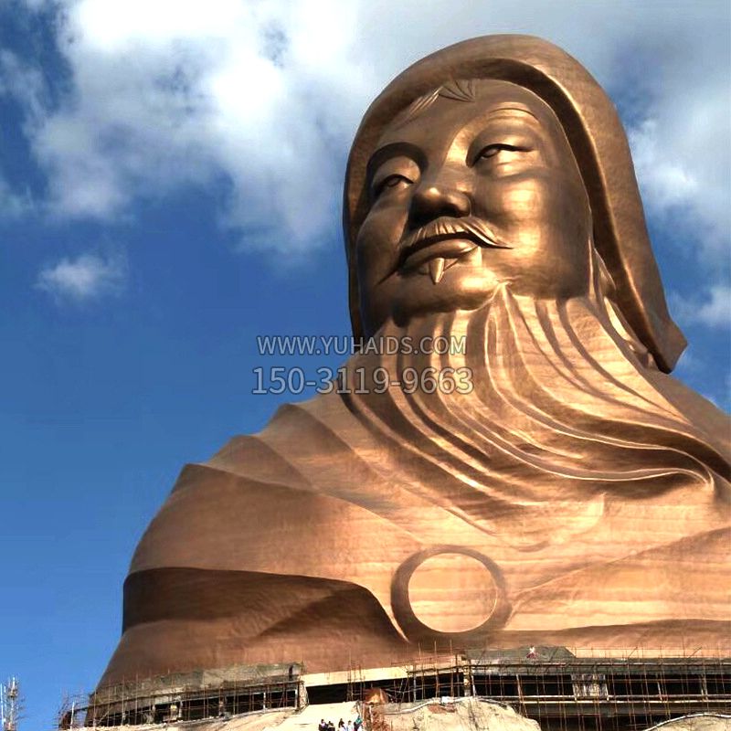 成吉思汗大雕塑-大型成吉思汗头像景区景点历史名人雕塑