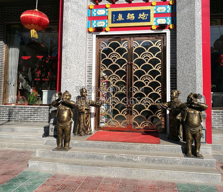 吹唢呐酒店婚庆门口景观铜雕摆件雕塑