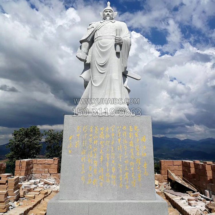 大型岳飞汉白玉石雕像雕塑