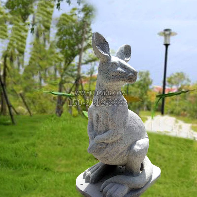 袋鼠园林石雕摆件雕塑