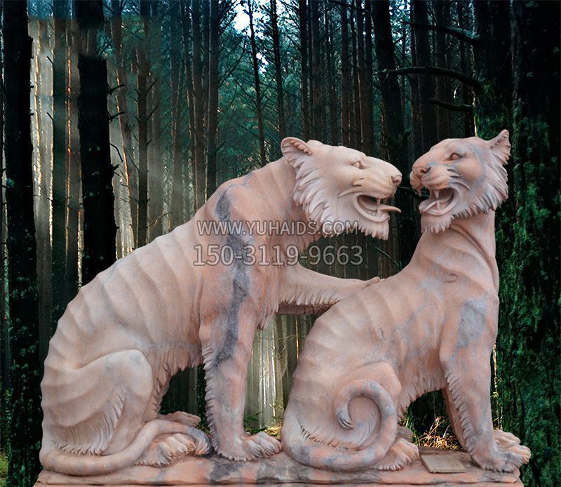 公园动物老虎石雕1雕塑