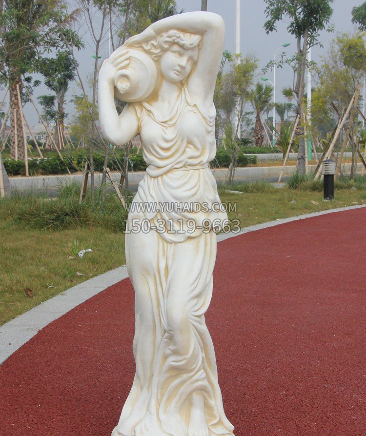 公园景观汉白玉仕女石雕雕塑