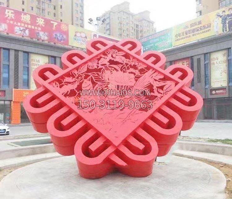 不锈钢中国结城市景观雕塑 (3)
