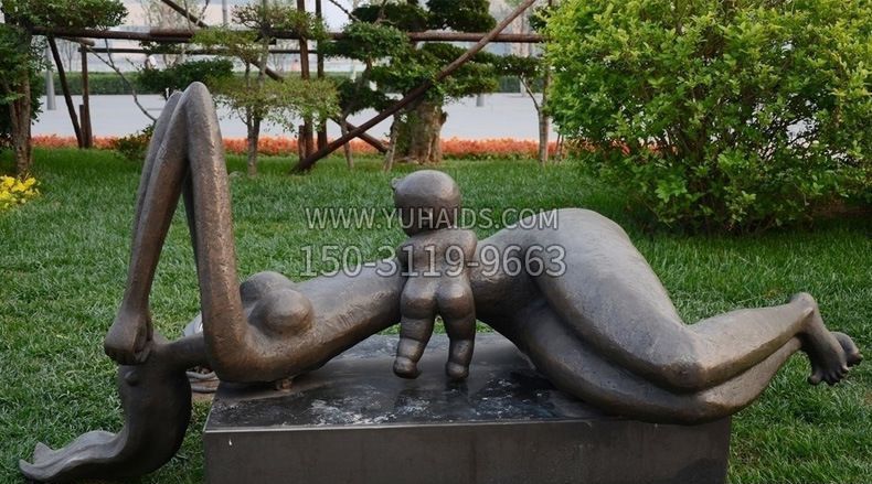抽象母子铜雕雕塑