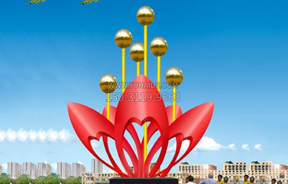 不锈钢心花怒放广场景观雕塑