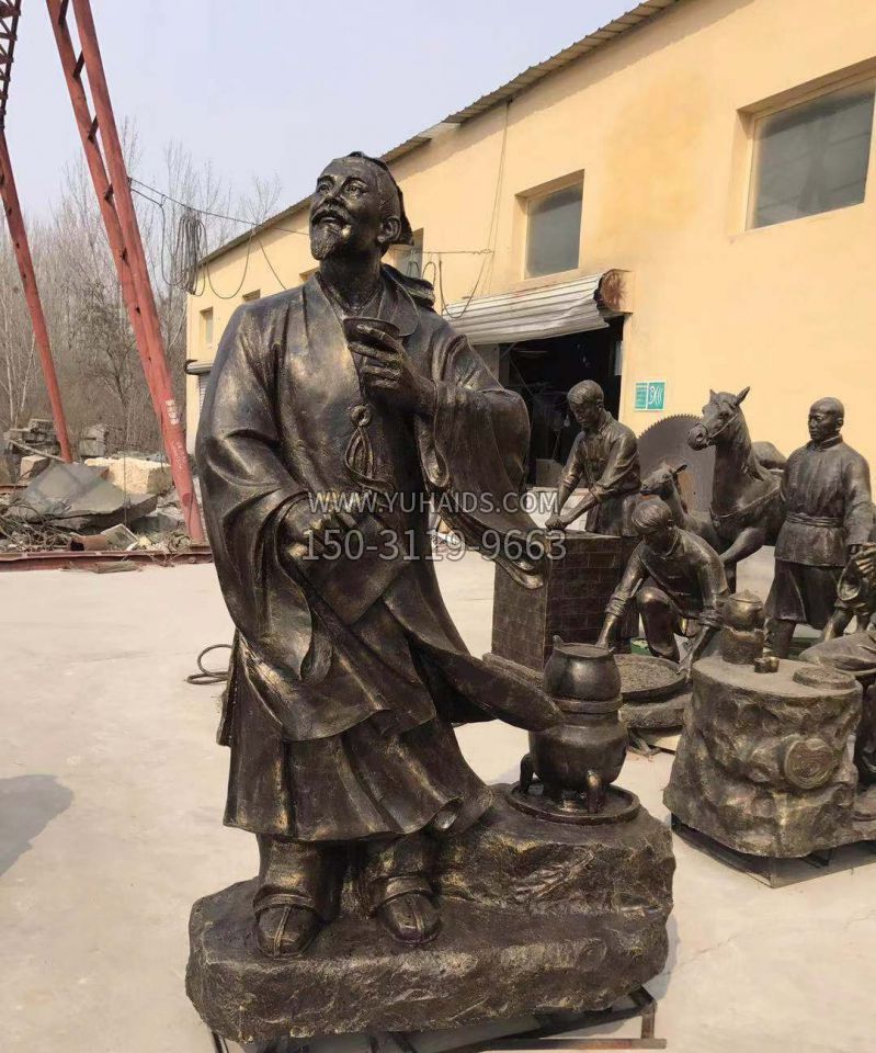 古代名人酒圣杜康铜雕雕塑