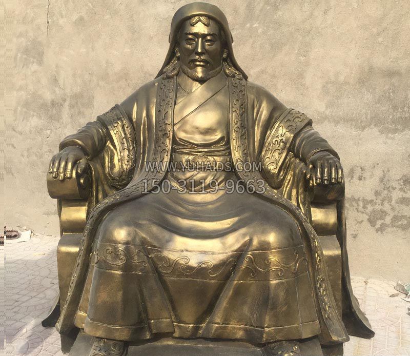 古代名人成吉思汗铜雕雕塑