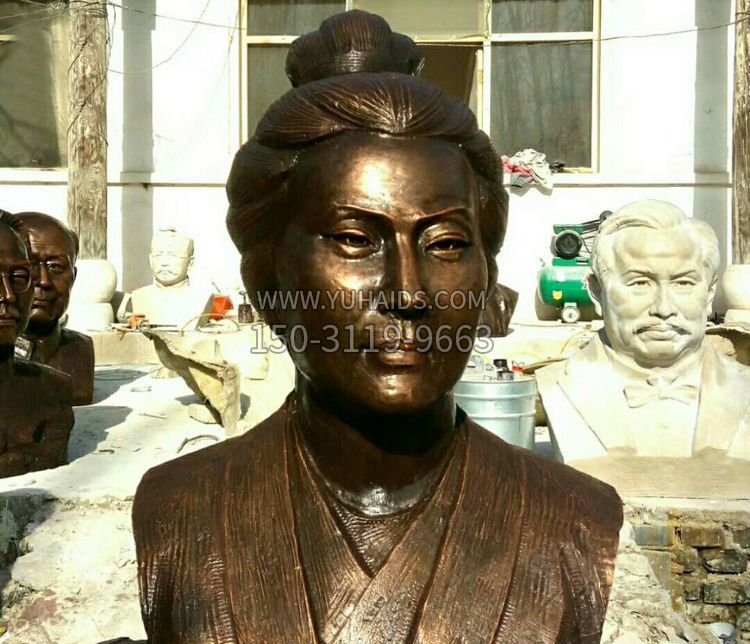 古代词人李清照胸像铜雕雕塑