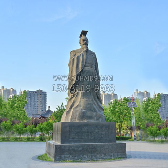 公园广场历史名人,青石隋文帝杨坚雕塑
