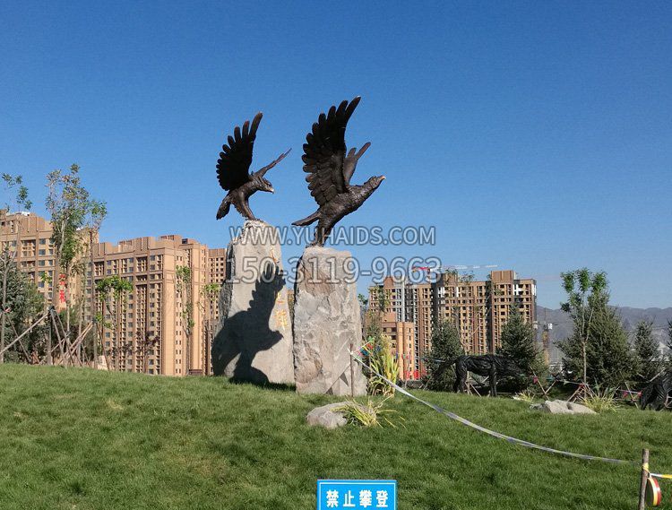 公园动物老鹰铜雕雕塑