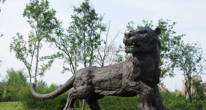 公园老虎动物铜雕 (4)雕塑