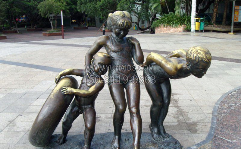 公园小孩小品铜雕雕塑