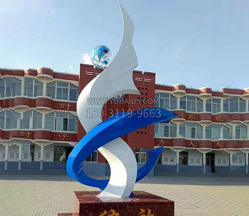 广场不锈钢绽放抽象景观雕塑