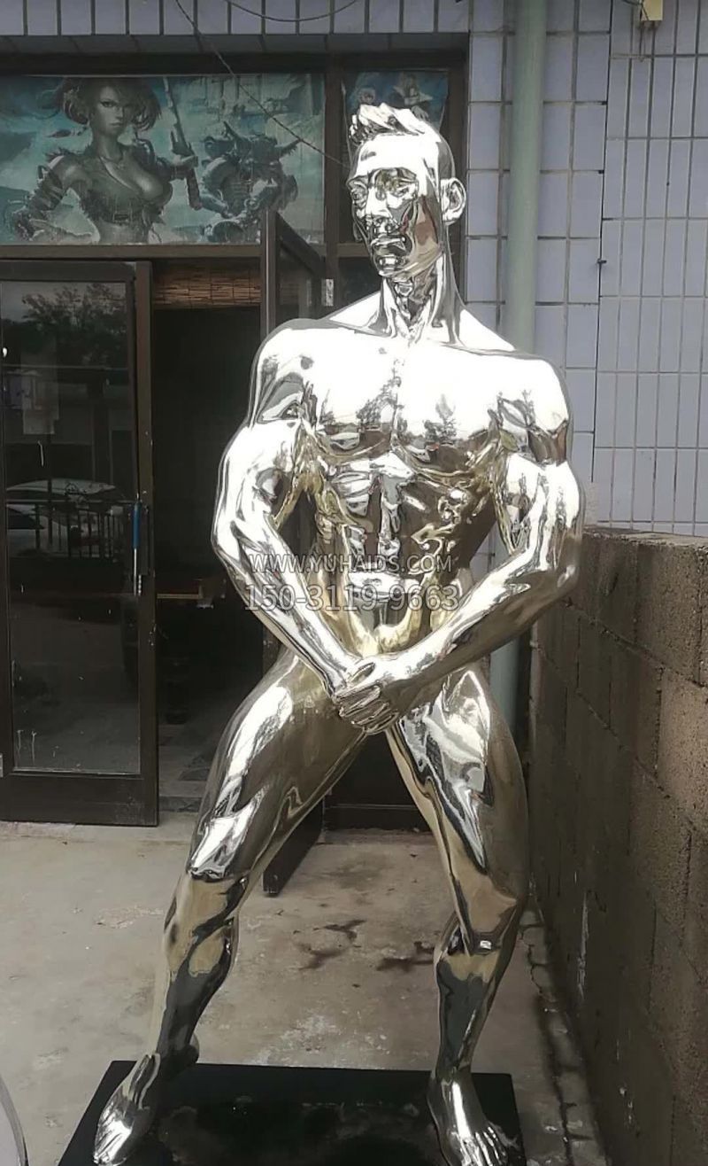 不锈钢健身达人雕塑