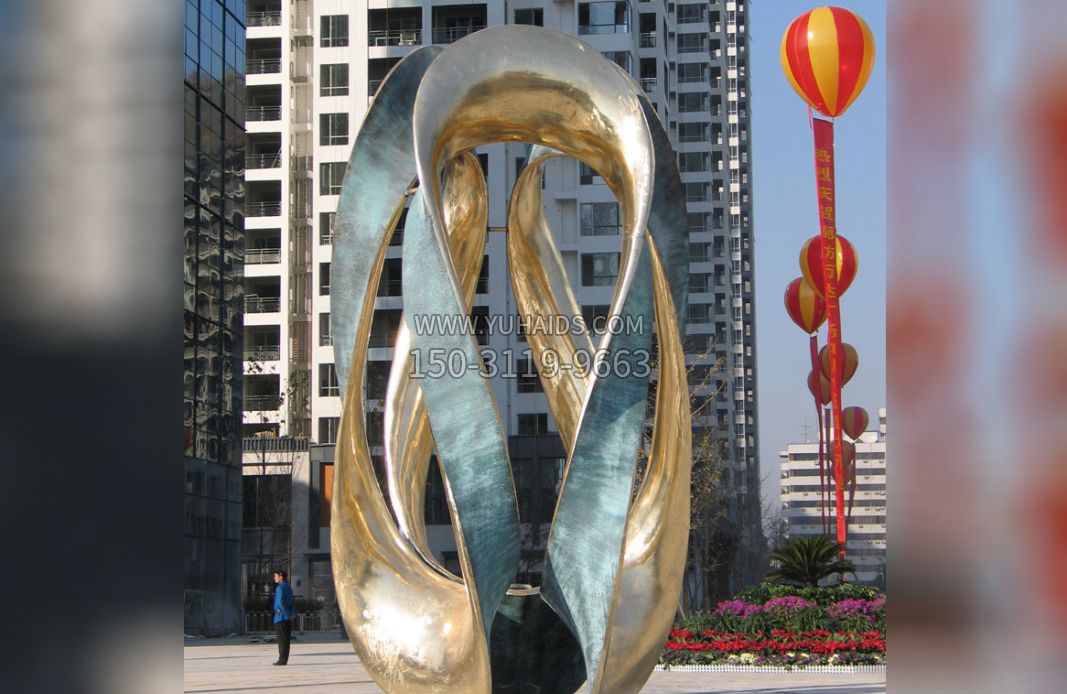 不锈钢抽象广场雕塑