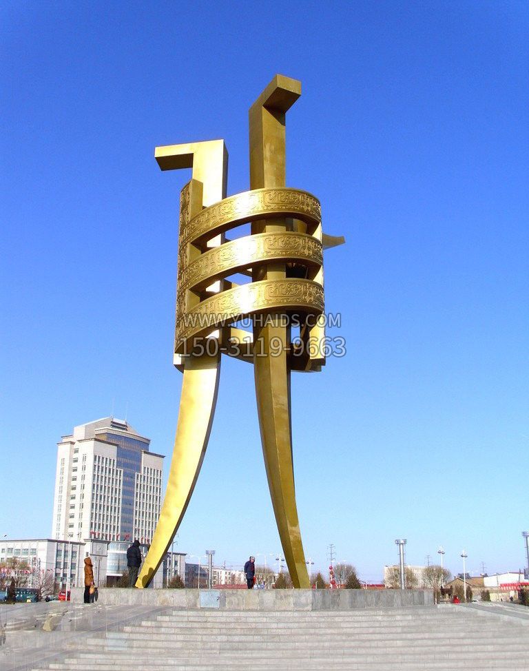 不锈钢广场大型抽象酒樽雕塑