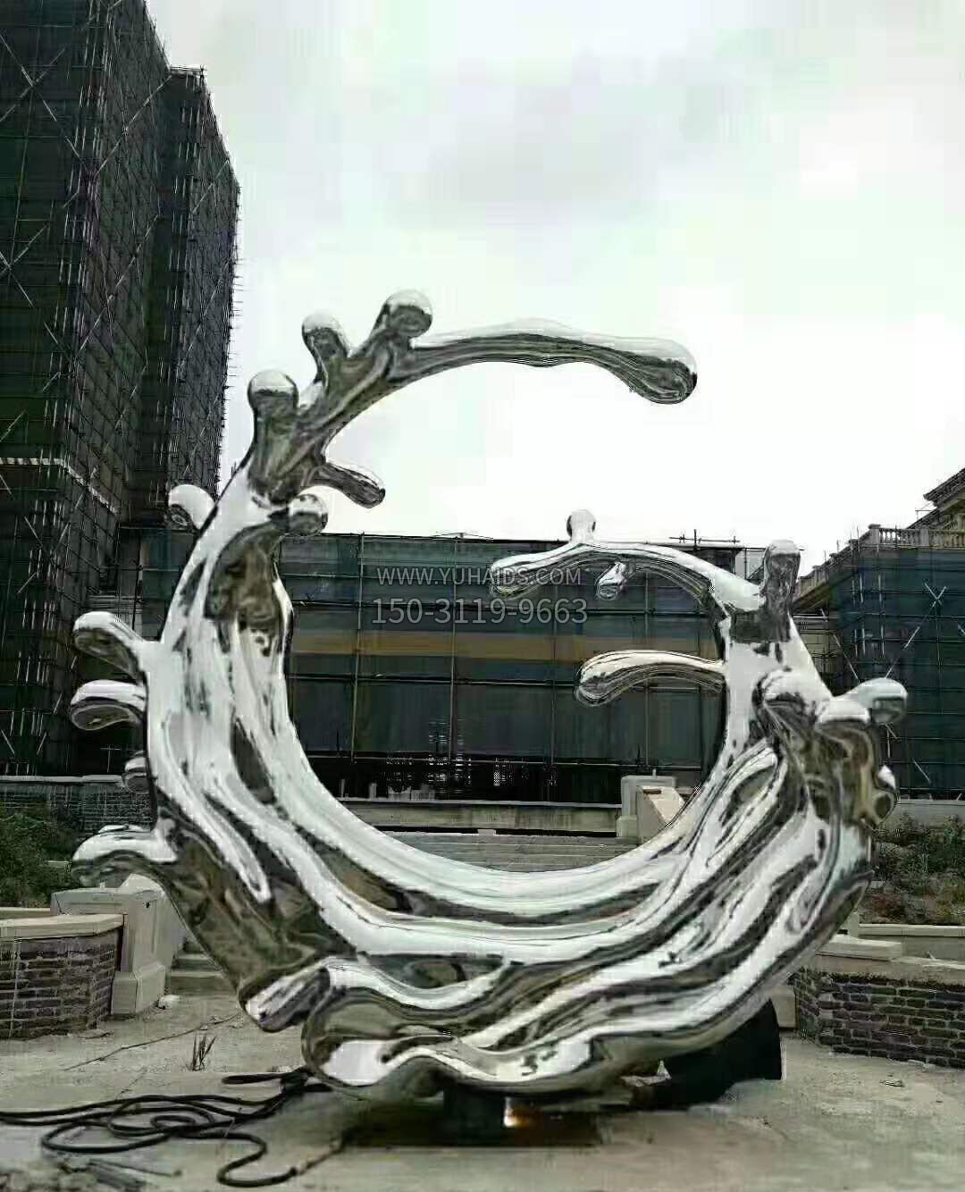 不锈钢海浪雕塑不锈钢公园景观雕塑户外摆件