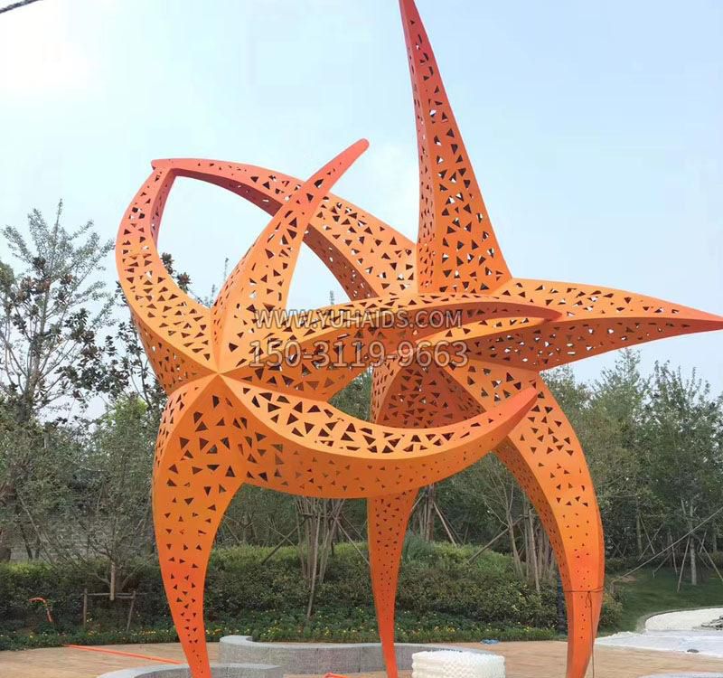 不锈钢海星海洋动物雕塑