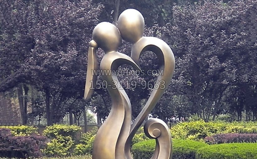 不锈钢抽象情侣公园雕塑