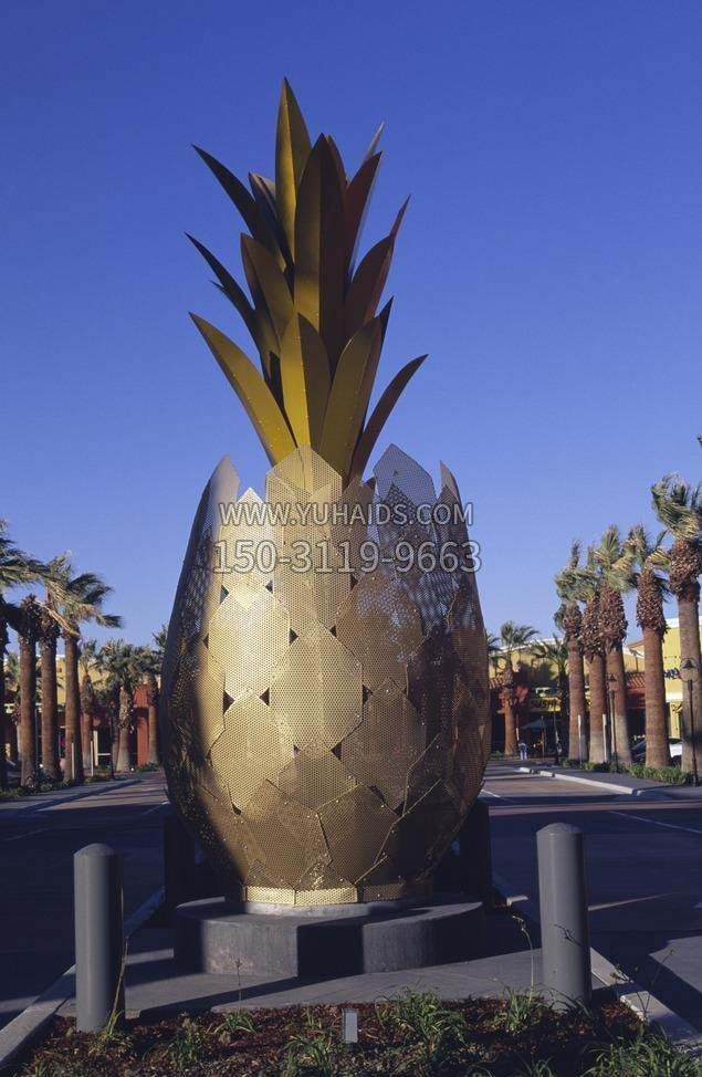 不锈钢公园菠萝雕塑