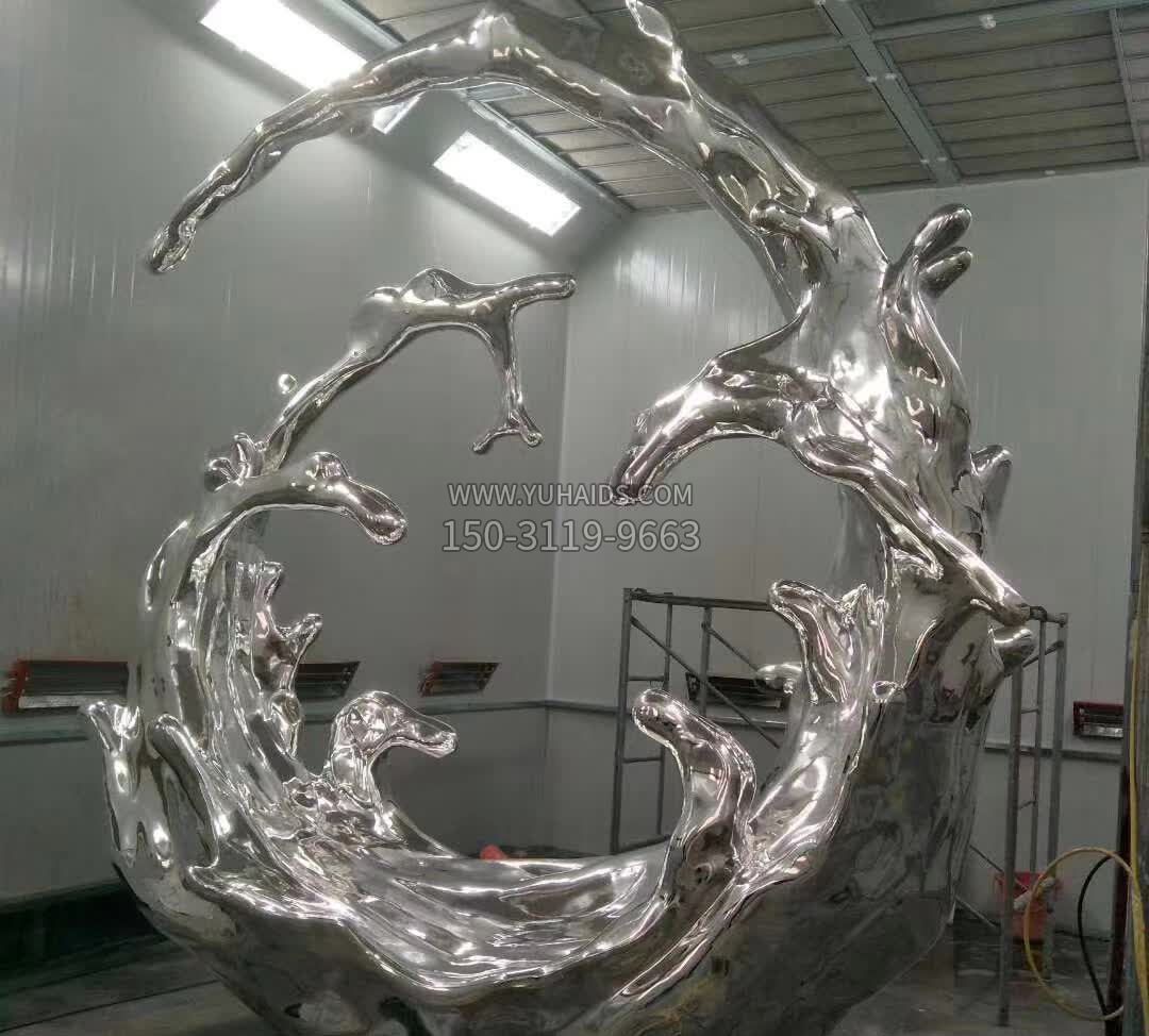 不锈钢海浪抽象雕塑12